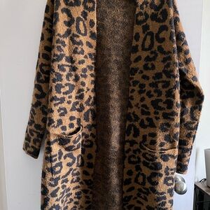Leopard Print Long Cardigan